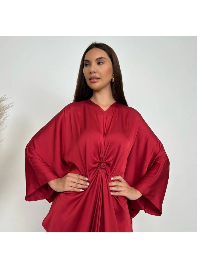 QABEELA RAM24 JAMILA MAROON KNOT KAFTAN - Image 3